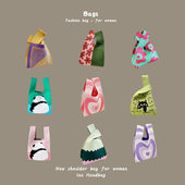 新韩版 ins网红背心包潮流针织手提包包女个性 手拎包托特包盒饭包