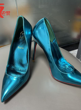 [新品]镜面墨绿色高跟鞋so kate 12香槟红底细跟浅口尖头鞋女御姐