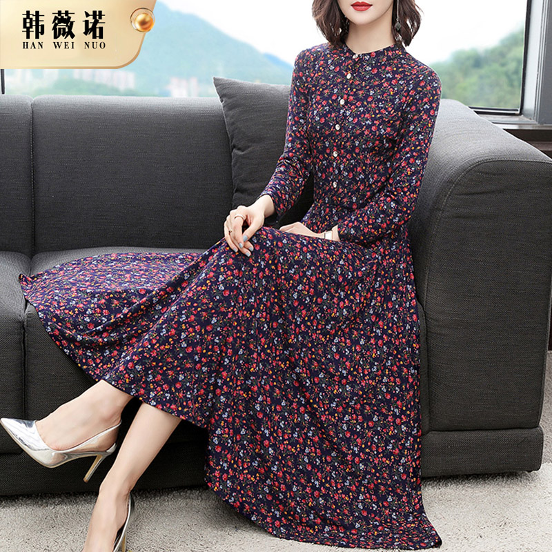 热销88件假一赔三2019新款流行女装长袖高端连衣裙