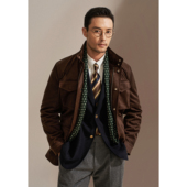 艾比路秋冬复古老钱进口超纤麂皮绒M 绅士外套 65战地夹克猎装