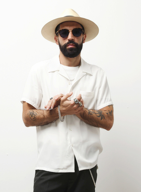 aloha艾比路度假风vantage50‘S古巴领短袖夏威夷古着复古衬衫男