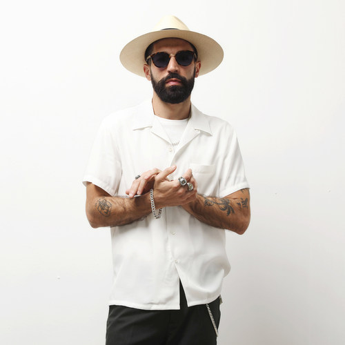 夏威夷度假古巴领短袖复古衬衫男