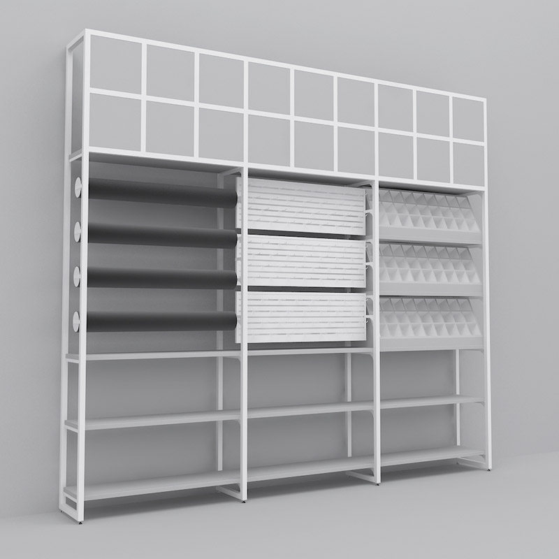 优品北欧风2元店货架免固定诺米展示精品架日化店陈列柜灰白货架