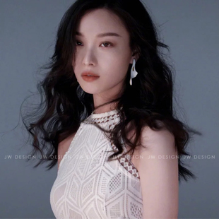 倪妮同款耳环 欧美花卉耳钉 女神ins首饰 质感耳环女