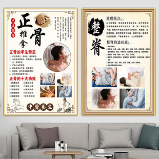 正骨推拿海报整脊中医养生理疗挂图颈椎肩周炎腰椎脊柱广告宣传画
