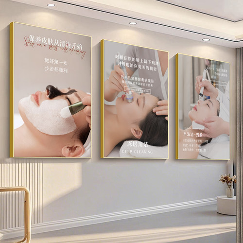 面部毛囊清洁宣传画皮肤管理挂画