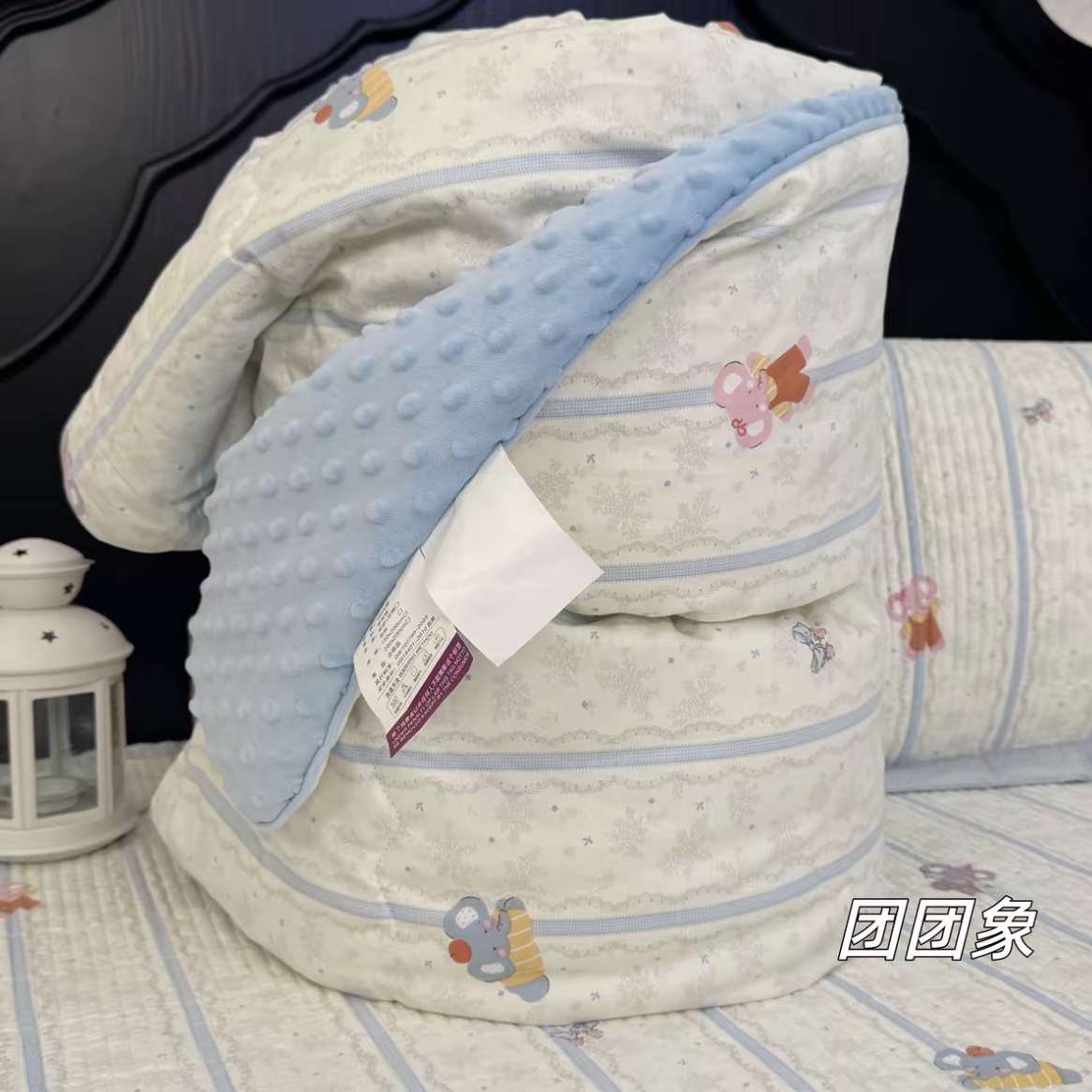 正面纯棉反面宝宝绒压出3D立体豆豆被儿童空调被无需套被罩春秋款