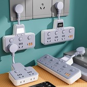 官方正品 纯铜插座转换器USB快充20W多功能插排插线板夜灯时钟