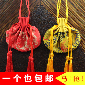 爆款端午节古典贡缎刺绣 青花款 两边流苏香囊 车挂香袋香包空袋