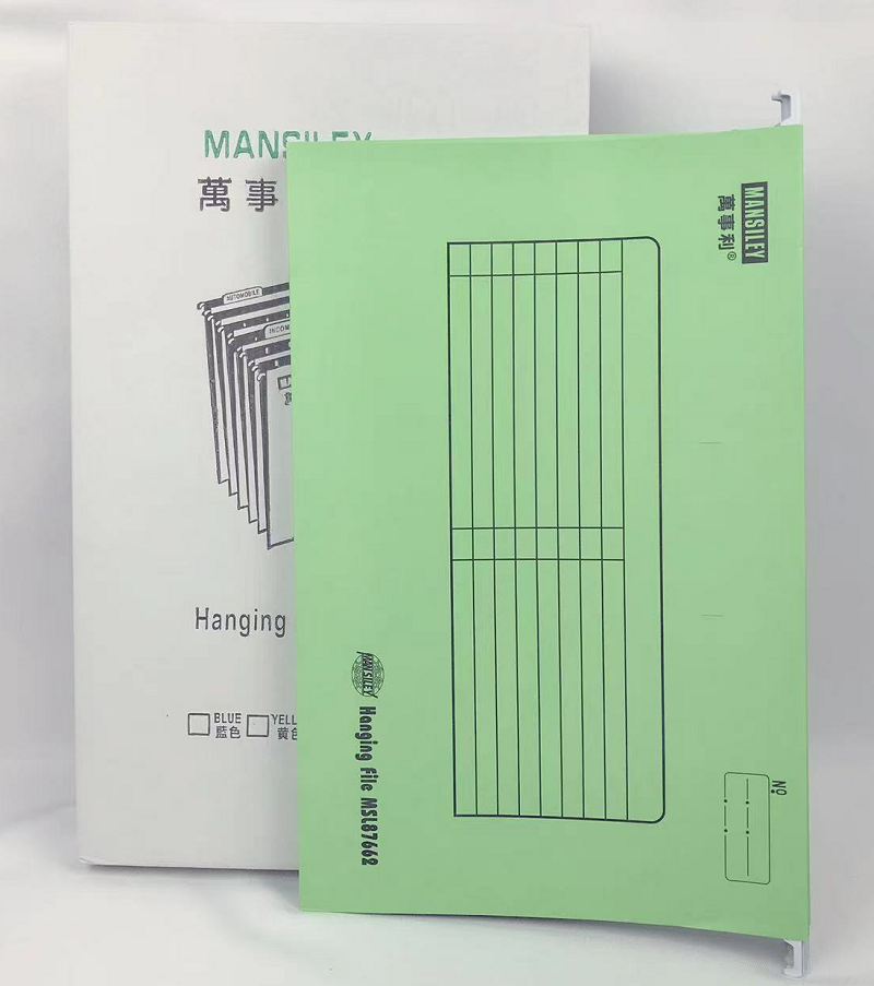 万事利纸挂快劳FC资料夹附索引卡挂钩蓝色绿色文件夹黄色红色包邮