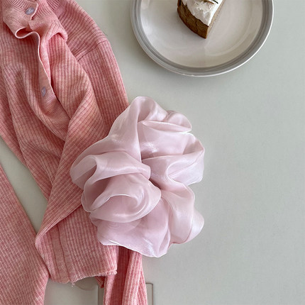 mona同款法式超大号欧根纱大肠圈复古发圈头绳春夏网纱头绳皮筋