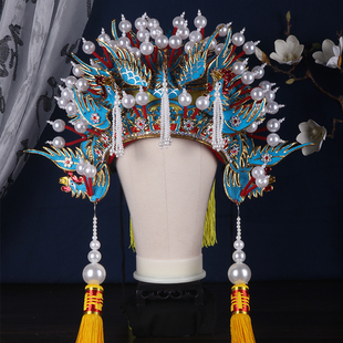 戏曲盔帽京剧戏剧老旦凤冠佘太君杨门女将中档老旦冠帅盔 三凤冠