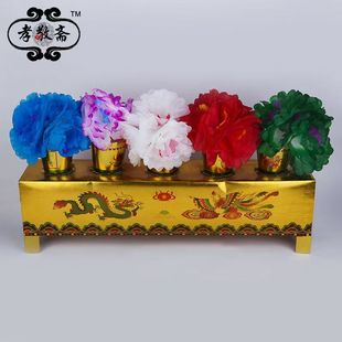 殡葬纸扎纸活三期五期花盆25朵花颜色随机厚纸品半成品发货需组装