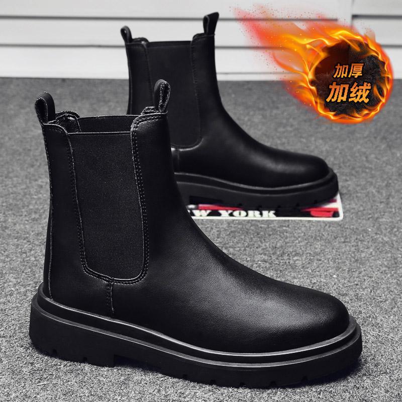 MY666加绒高帮棉鞋马丁靴工装靴机车靴男鞋潮鞋冬季