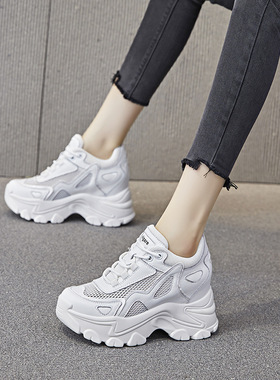 内增高女鞋8cm夏季百搭老爹鞋厚底透气ins运动休闲鞋子女A8276-1