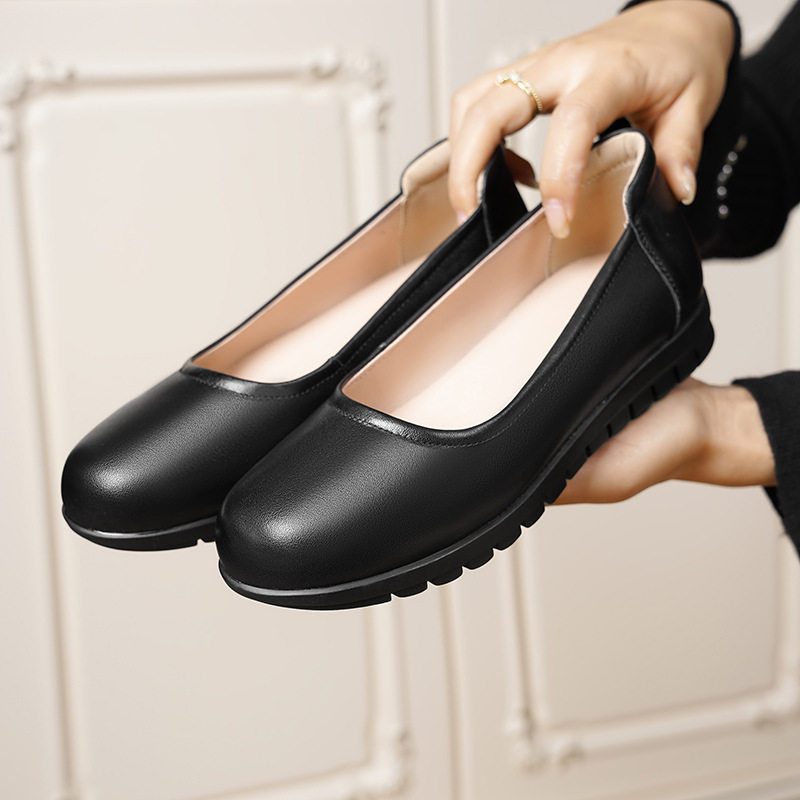 久站不累头层牛皮新款单鞋真皮黑色平底平跟工作鞋女士妈妈鞋,运动鞋new,运动休闲鞋,淘宝优惠券,粉丝福利购,淘宝优惠卷