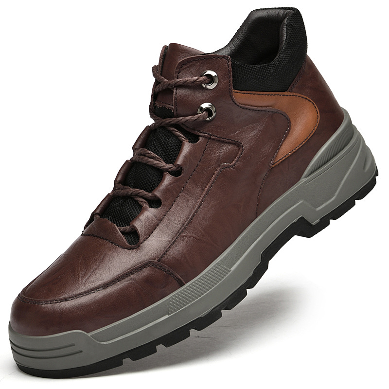 鞋跨大码男鞋秋冬季男士休闲皮鞋加厚棉鞋青年男士登山鞋户外工装