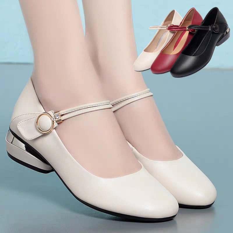春夏新款休闲平底真皮浅口单鞋女粗跟软底妈妈鞋玛丽珍大码女鞋子,运动鞋new,运动休闲鞋,淘宝优惠券,粉丝福利购,淘宝优惠卷