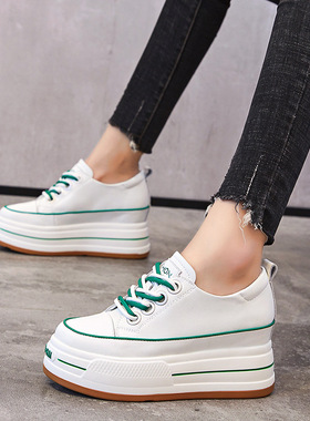 内增高女鞋8cm新款春秋百搭小白鞋厚底网红ins运动休闲鞋子A8601