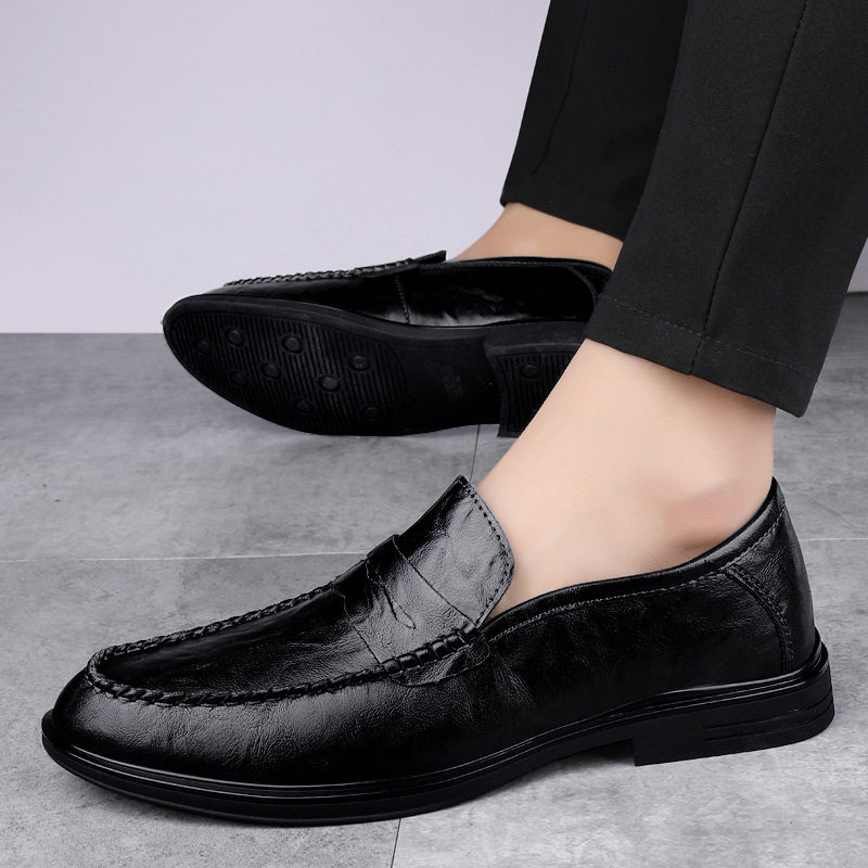 春秋真皮乐福鞋男套脚豆豆鞋休闲鞋韩版懒人驾车鞋子一脚蹬司机鞋,运动鞋new,运动休闲鞋,淘宝优惠券,粉丝福利购,淘宝优惠卷