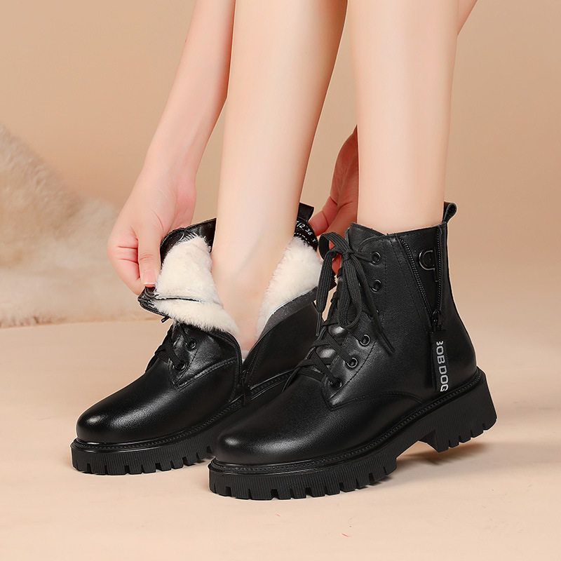 冬季新款真皮马丁靴女平跟软底短靴女妈妈羊毛皮鞋大码女棉皮靴子,运动鞋new,运动休闲鞋,淘宝优惠券,粉丝福利购,淘宝优惠卷
