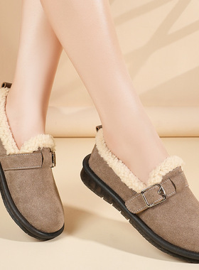 加绒2025冬季新款小香风棉鞋女Temu复古勃肯棉靴加绒加厚雪地靴女