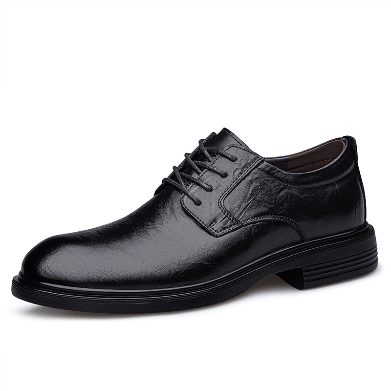 4286男鞋商务皮鞋正装休闲鞋春夏冬真皮镂空透气孔牛皮面保暖棉鞋