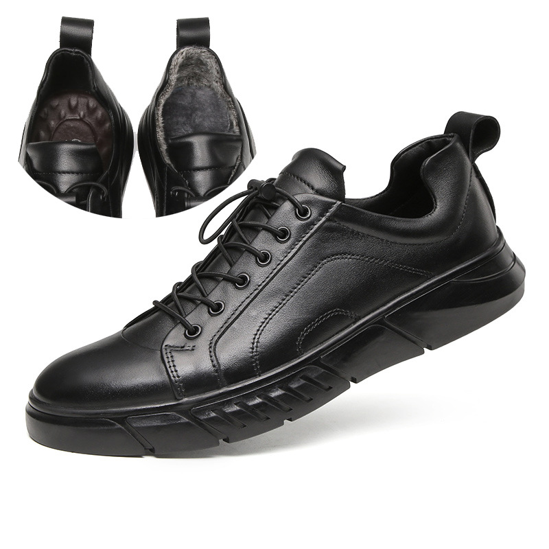 男鞋秋冬季头层牛皮鞋男潮鞋百搭英伦简约男士跨境大码休闲皮鞋