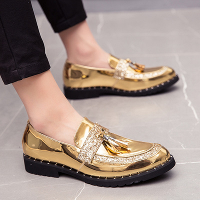 跨境大码男士商务正装皮鞋2025新款潮鞋尖头亮面婚leather shoes