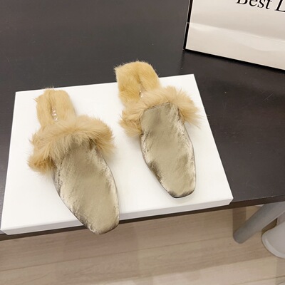 法式加绒保暖毛毛鞋女