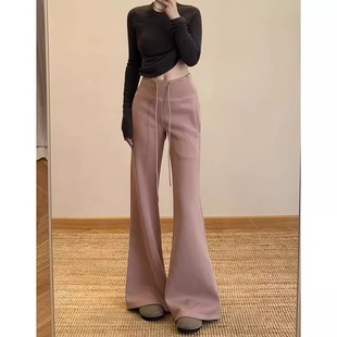 瑜伽裤 MDCW 高腰加绒修身 女2025秋冬新款 子 STUDIO粉色微喇运动裤