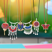 2026广西民族文创壮族3月3表演服装 配饰服饰非遗壮锦苗银项链礼品