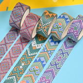 壮族文化特色壮锦图案贴纸DIY民族文创工艺品礼品盒背胶贴纸胶带