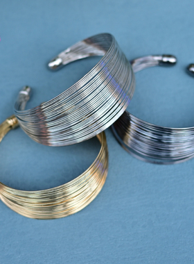 广西少数民族民间配饰苗银手镯