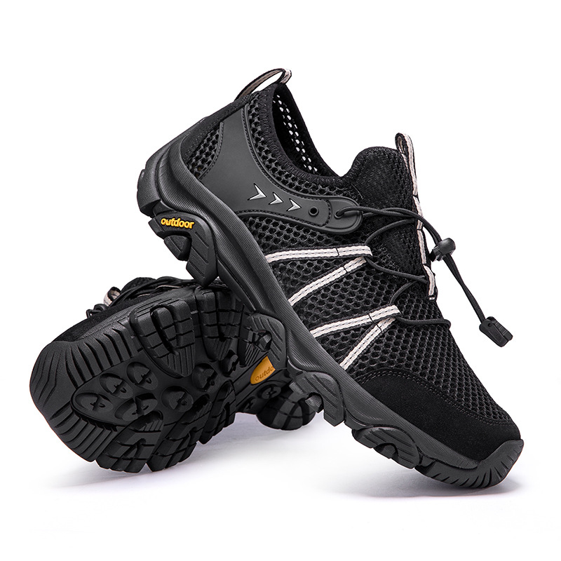 鞋子男飞织镂空情侣款轮胎底攀岩鞋女运动鞋网眼跑鞋36-46码