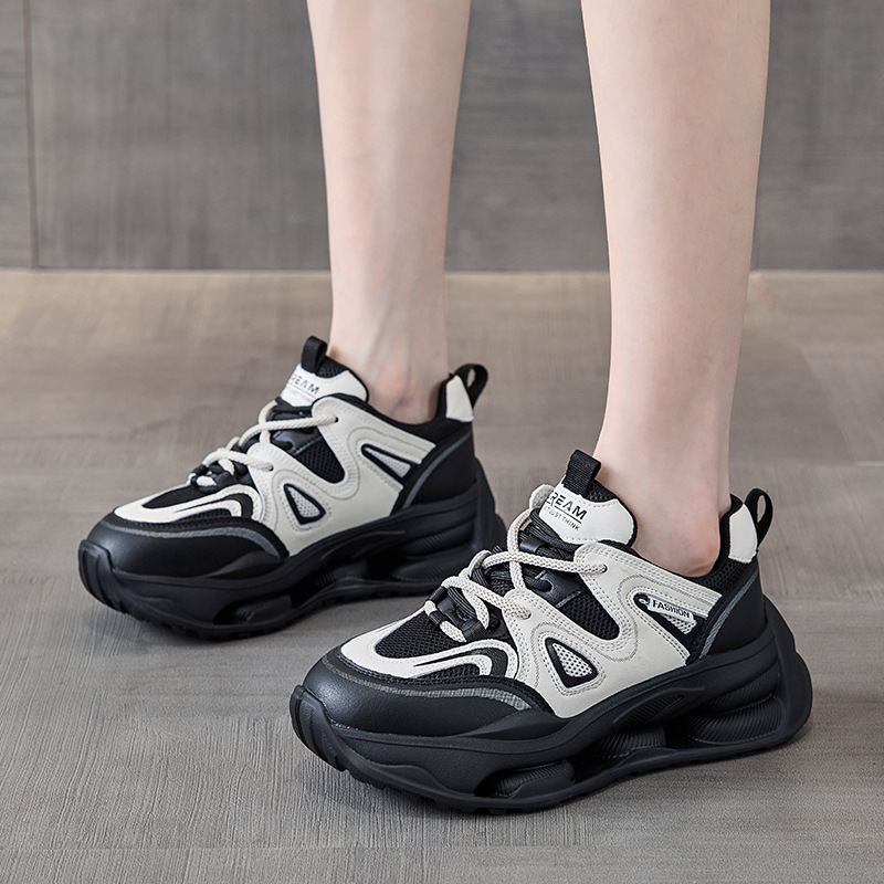 网面老爹鞋女ins潮秋季新款透气厚底休闲鞋女百搭跑步运动鞋