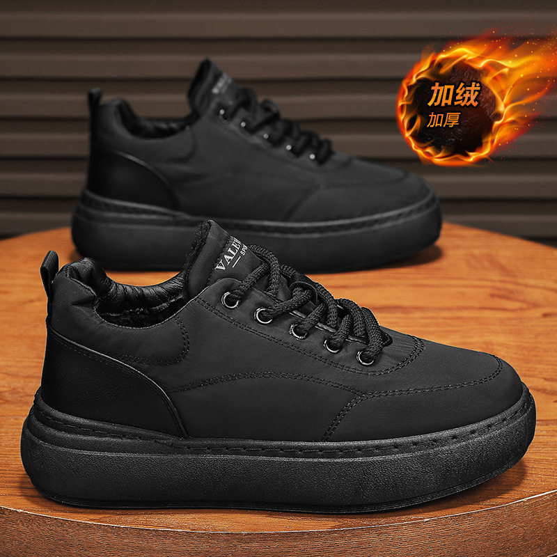 冬季加绒厚底保暖棉鞋户外运动时尚休闲男鞋学生系带低帮帆布潮鞋,流行男鞋,时尚休闲鞋,淘宝优惠券,粉丝福利购,淘宝优惠卷
