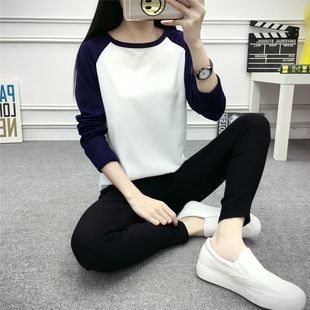 修身 卫衣套头女装 宽松大码 情侣班服 学生装 长袖 秋冬季 T恤薄款