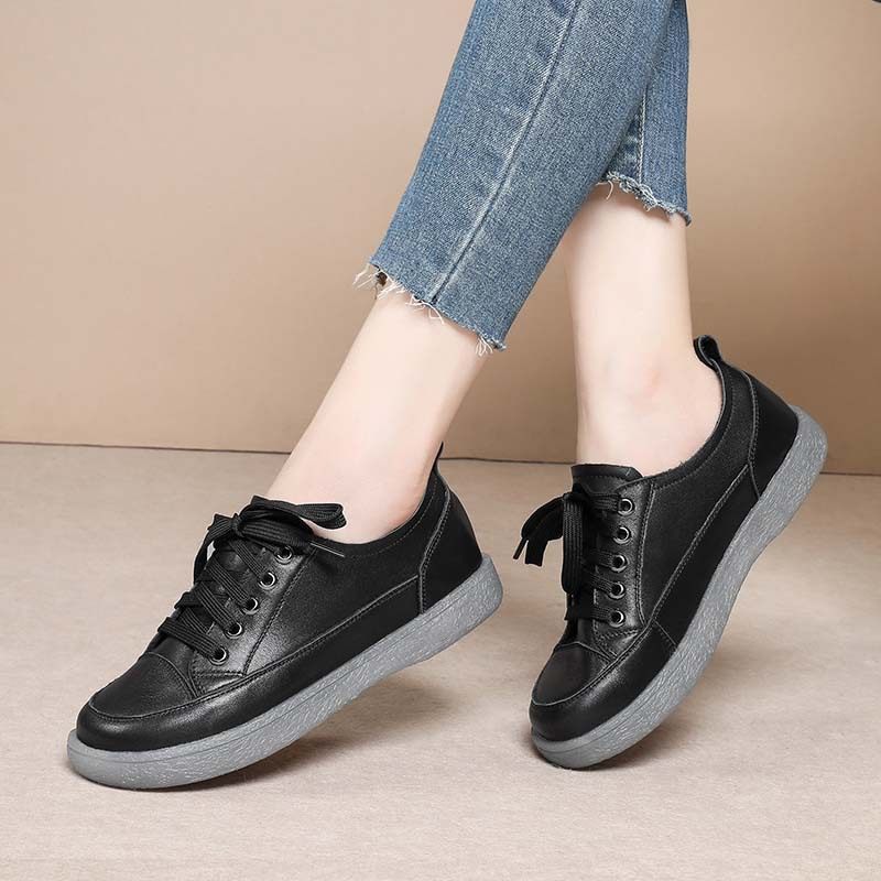 新款头层牛皮系带小白鞋女软底单鞋平底真皮休闲鞋镂空大码学生鞋,女鞋,时尚休闲鞋,淘宝优惠券,粉丝福利购,淘宝优惠卷
