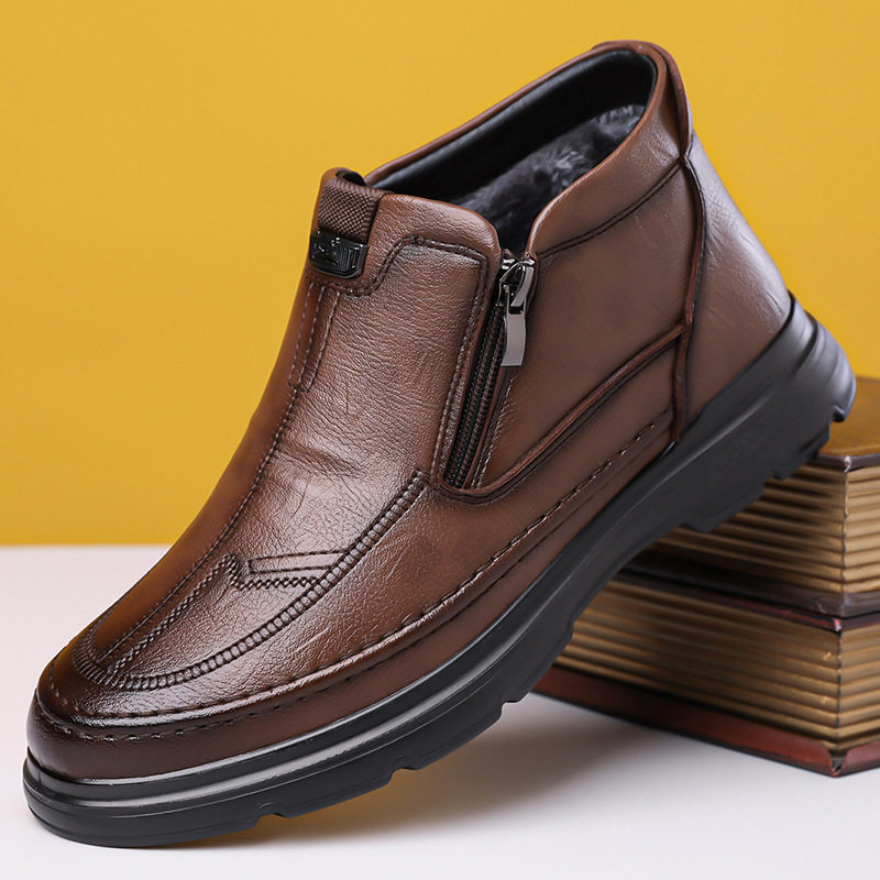 拉链男鞋冬季加绒保暖棉鞋男运动休闲防滑耐磨棉皮鞋中老年爸爸鞋,运动鞋new,运动休闲鞋,淘宝优惠券,粉丝福利购,淘宝优惠卷