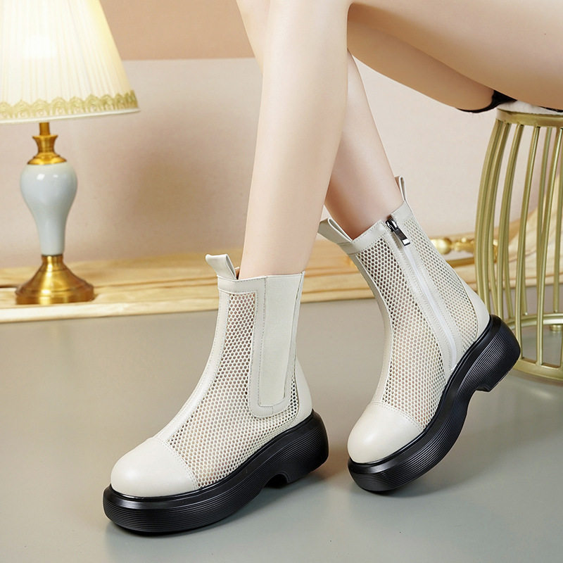 新款真皮网纱镂空包头凉鞋时尚马丁靴夏季薄款透气短靴凉靴女网靴,运动鞋new,运动休闲鞋,淘宝优惠券,粉丝福利购,淘宝优惠卷