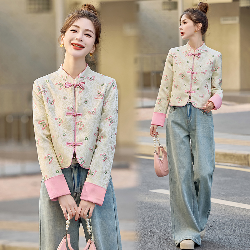 新中式重工刺绣宋锦外套女2025春装新款风年轻款洋气显瘦上衣
