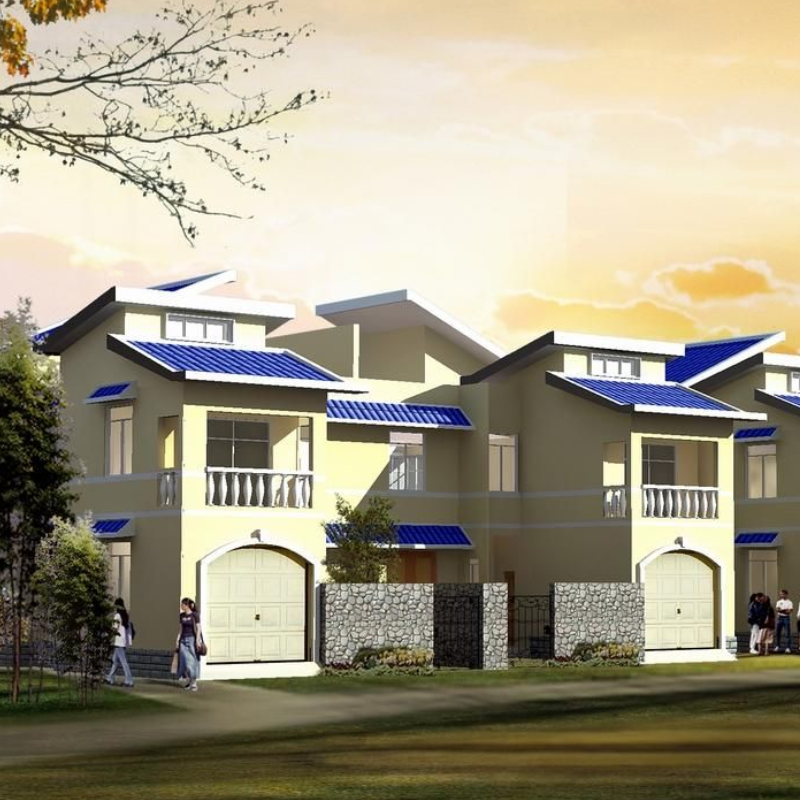 开间15.8进深14.6米165平两层双拼别墅设计图纸自建房带车库庭院