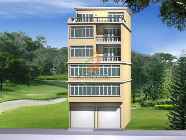 开间9进深25米乡镇六层复式简约自建楼商铺店面房屋设计效果图纸