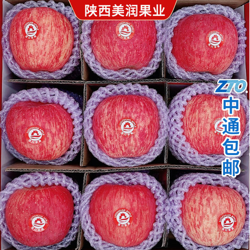 洛川苹果脆甜多汁红富士产地包邮