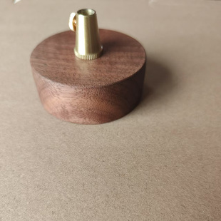 吊灯木制小底座北美黑胡桃灯饰安装配件圆形吸盘实木色DIY中古