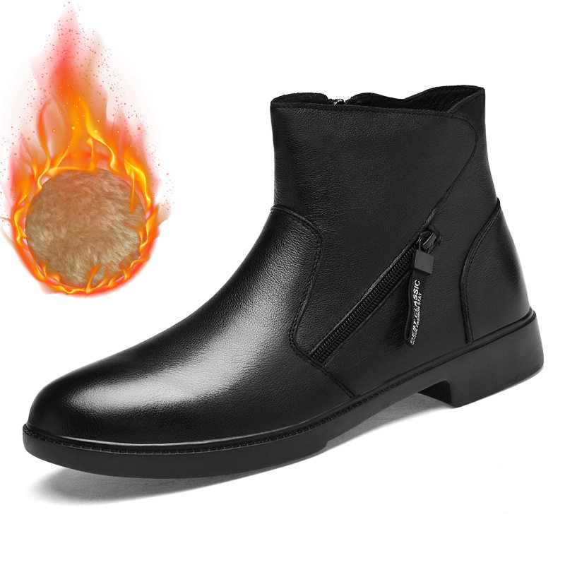 跨境大码男士商务皮靴头层牛皮加绒加厚保暖男切尔西靴短靴男成年,运动鞋new,运动休闲鞋,淘宝优惠券,粉丝福利购,淘宝优惠卷
