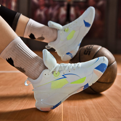 音速10篮球鞋子男女同款青少年运动鞋樱花粉球鞋利刃学生实战靴子