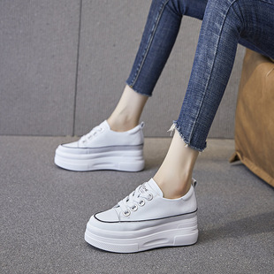子春夏季 M013 新款 休闲运动鞋 百搭7cm厚底松糕鞋 内增高小白女鞋