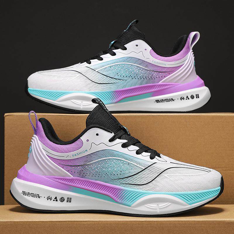 夏季运动鞋男透气2025新款夜光碳板男鞋跑步鞋男士休闲鞋软底鞋子